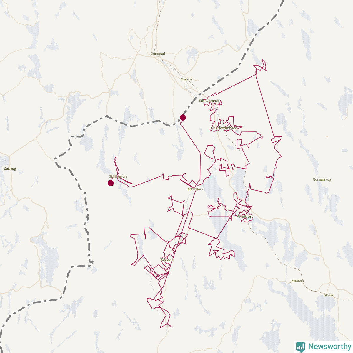 Karta över tomtens bästa resväg