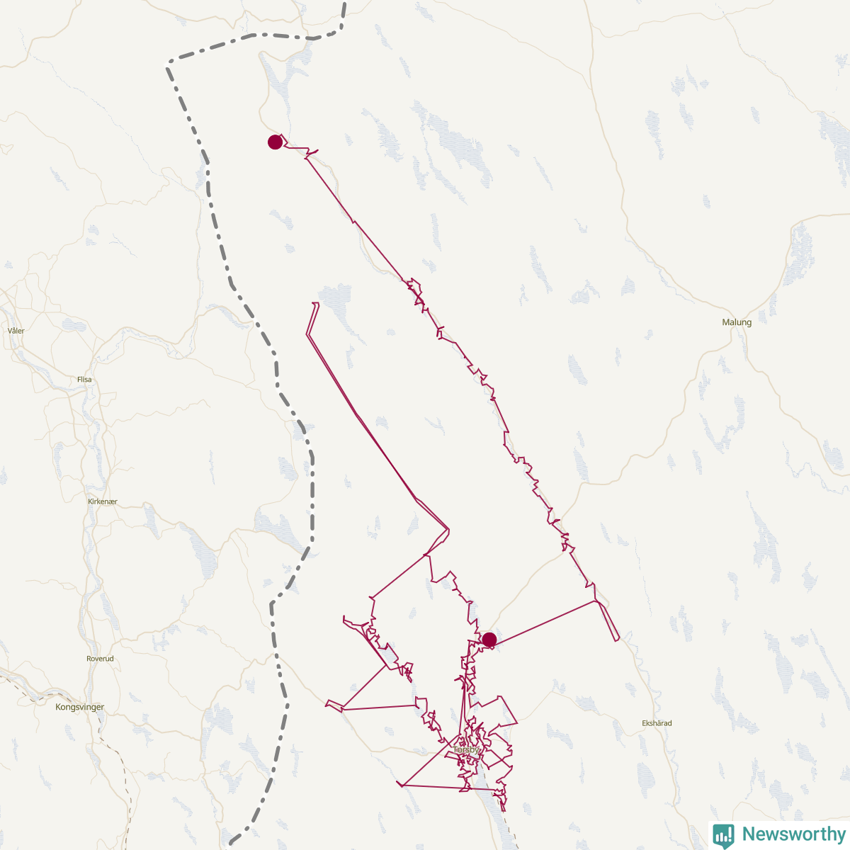 Karta över tomtens bästa resväg