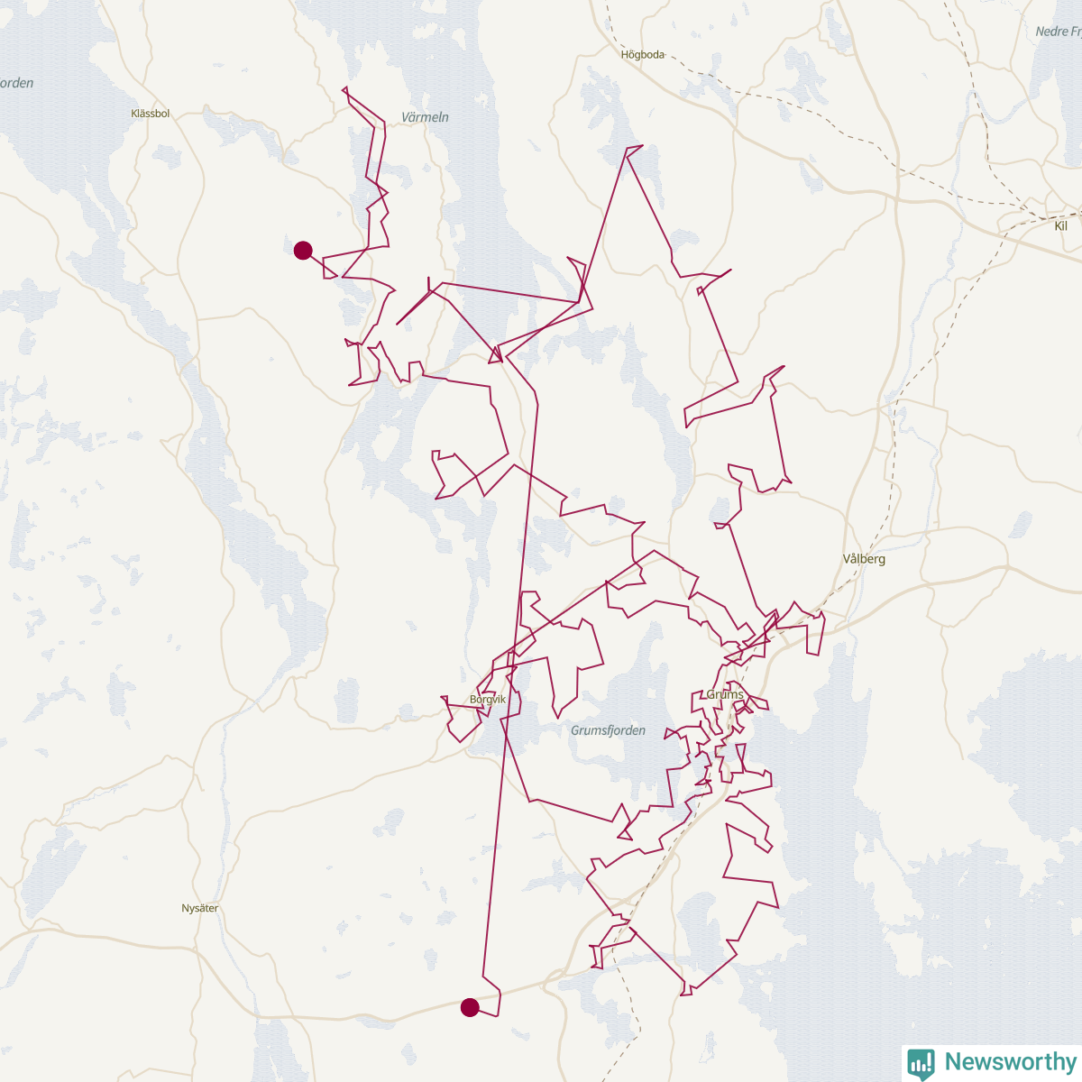 Karta över tomtens bästa resväg