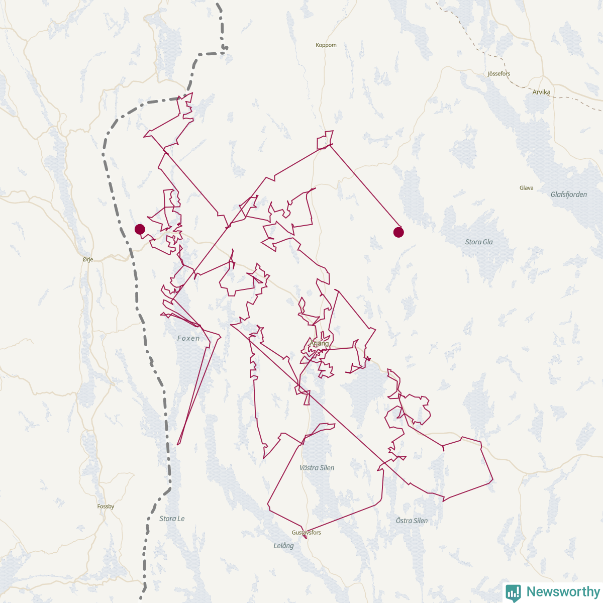Karta över tomtens bästa resväg