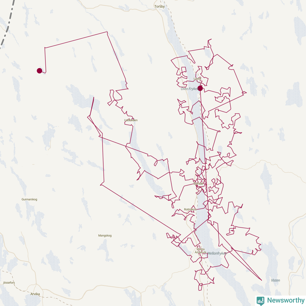 Karta över tomtens bästa resväg