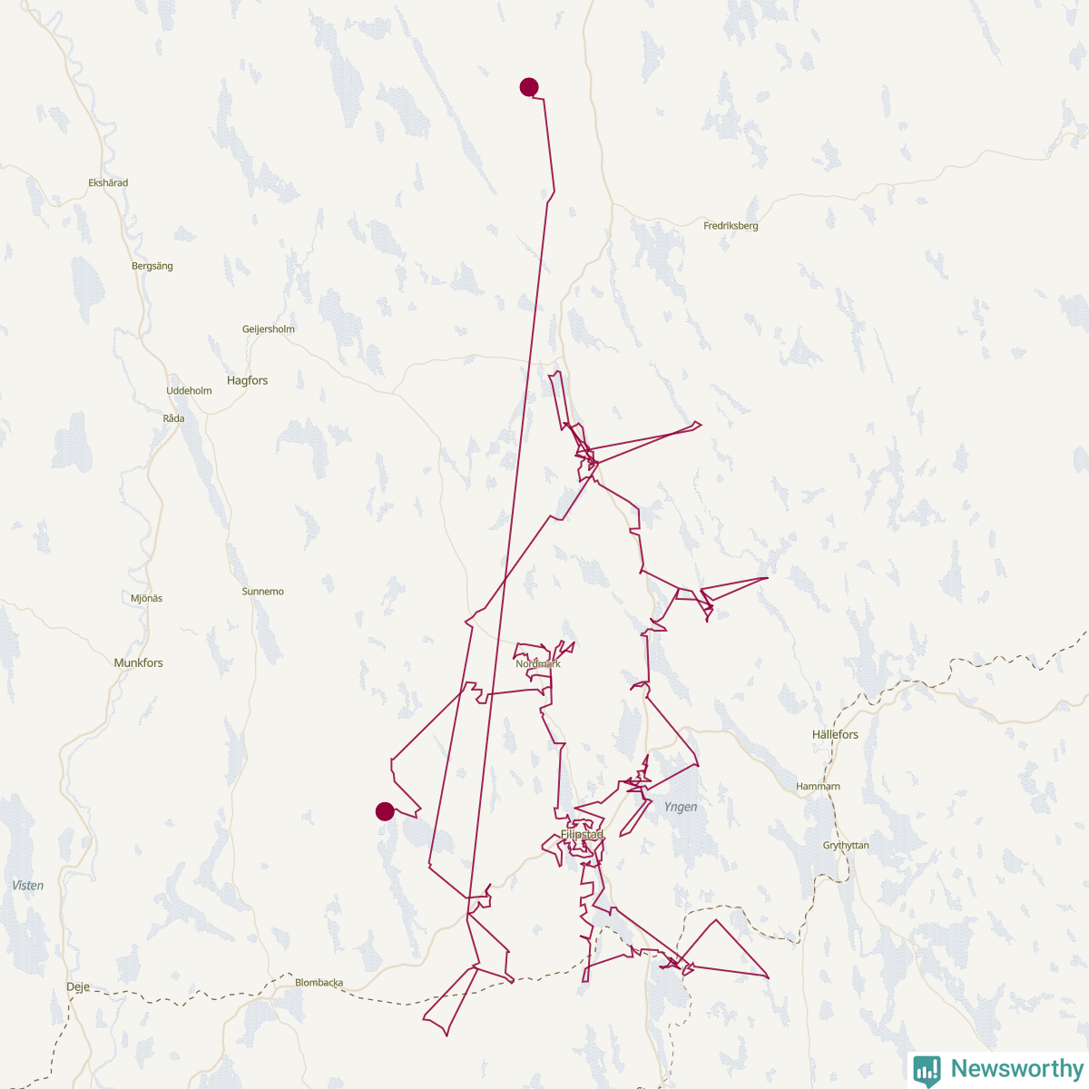 Karta över tomtens bästa resväg