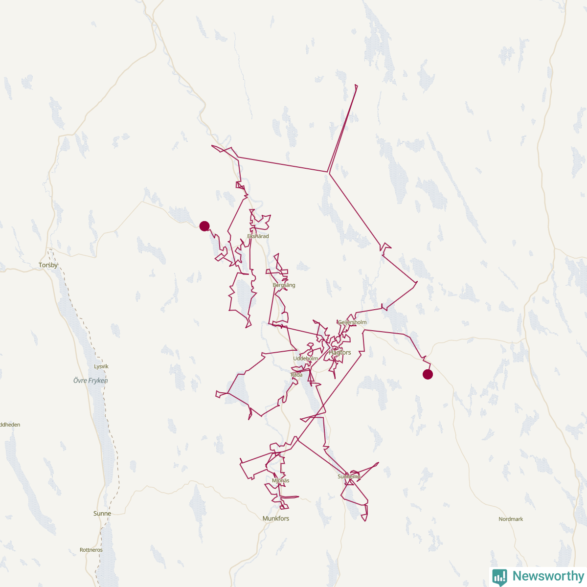 Karta över tomtens bästa resväg