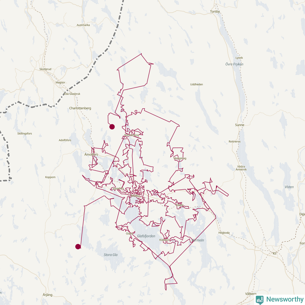 Karta över tomtens bästa resväg