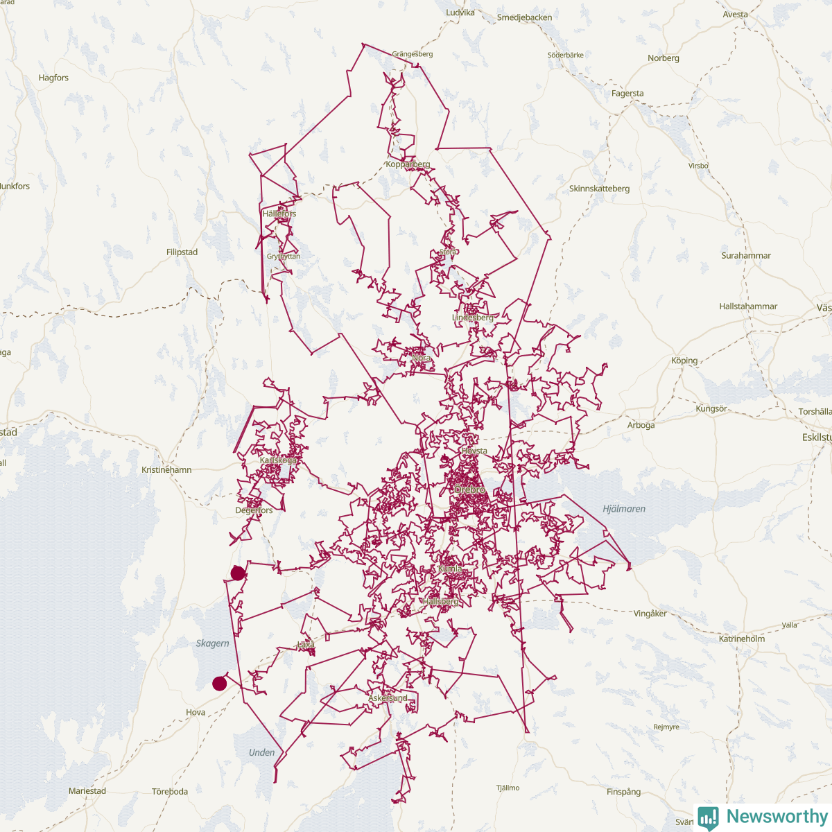 Karta över tomtens bästa resväg