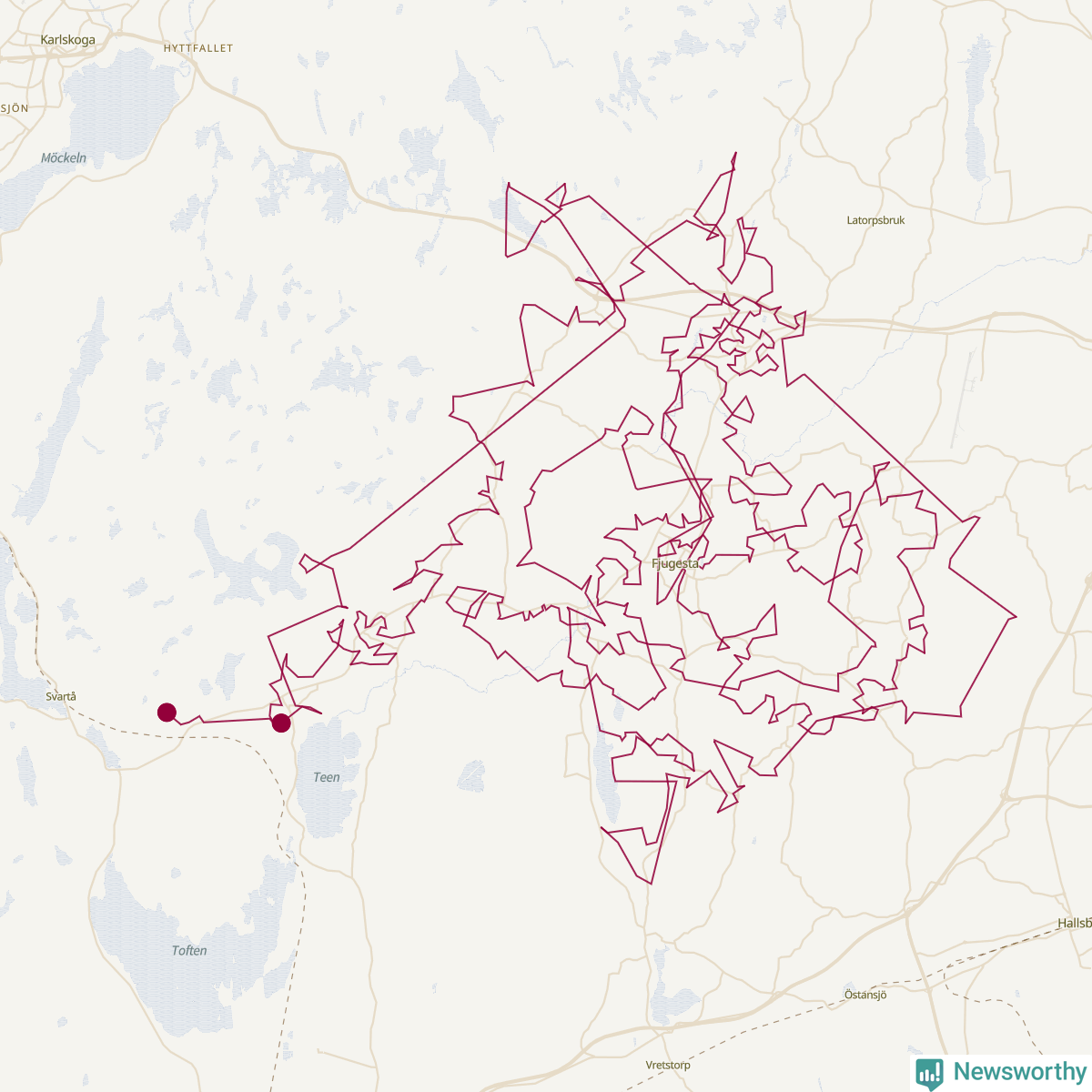 Karta över tomtens bästa resväg