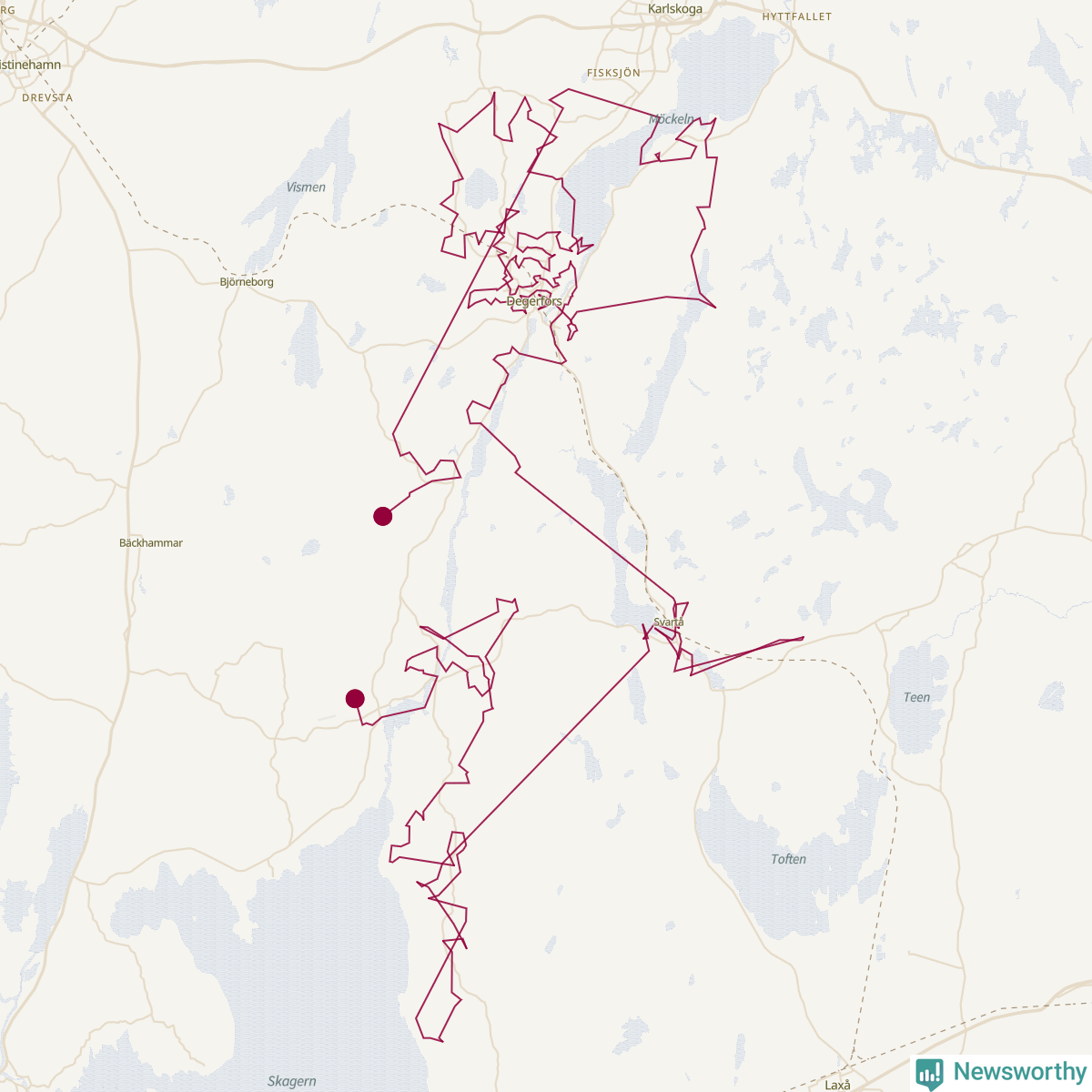 Karta över tomtens bästa resväg