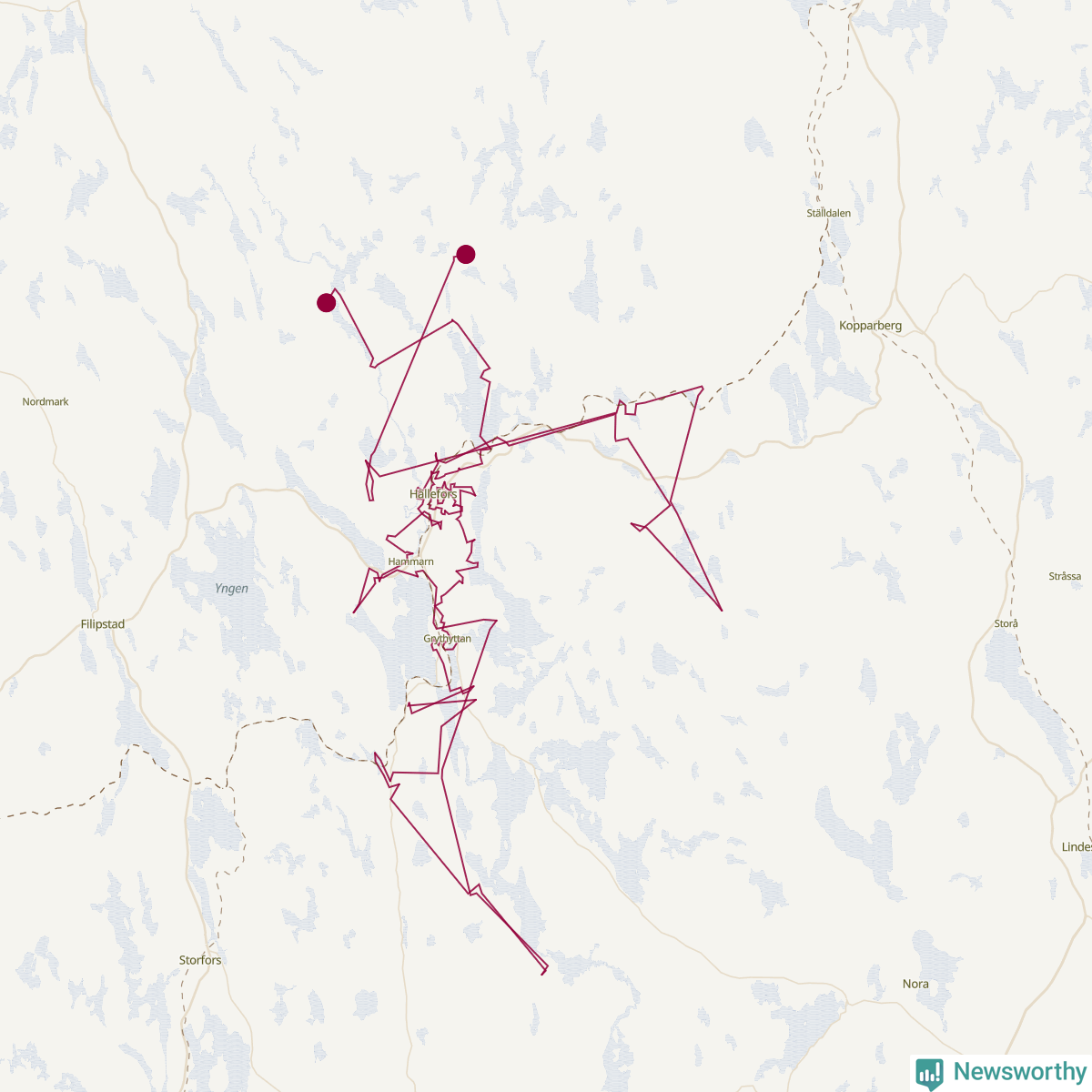 Karta över tomtens bästa resväg