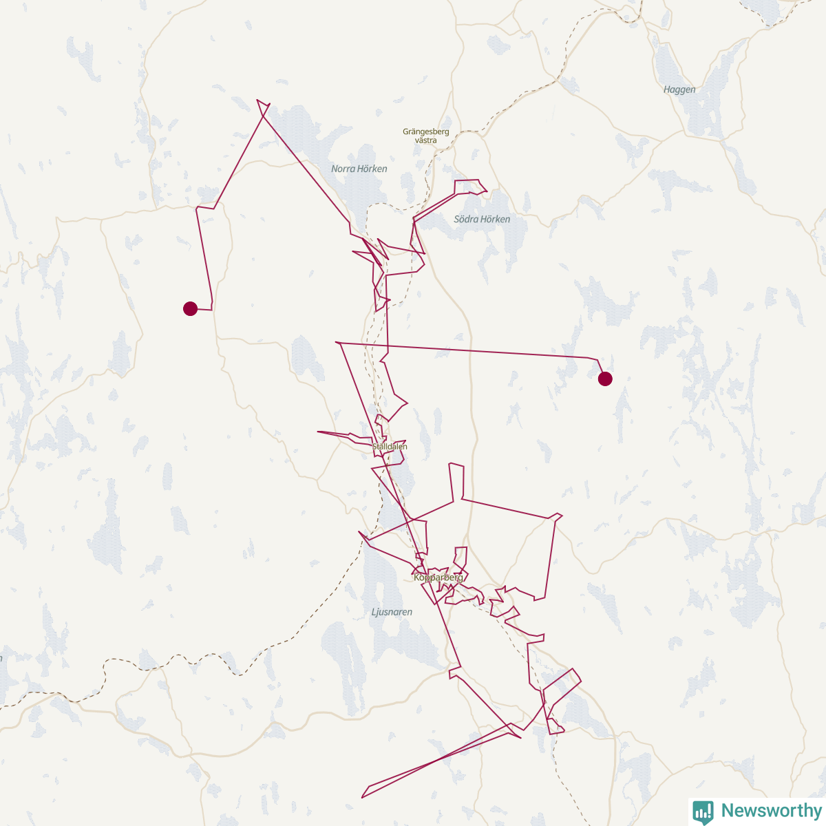Karta över tomtens bästa resväg