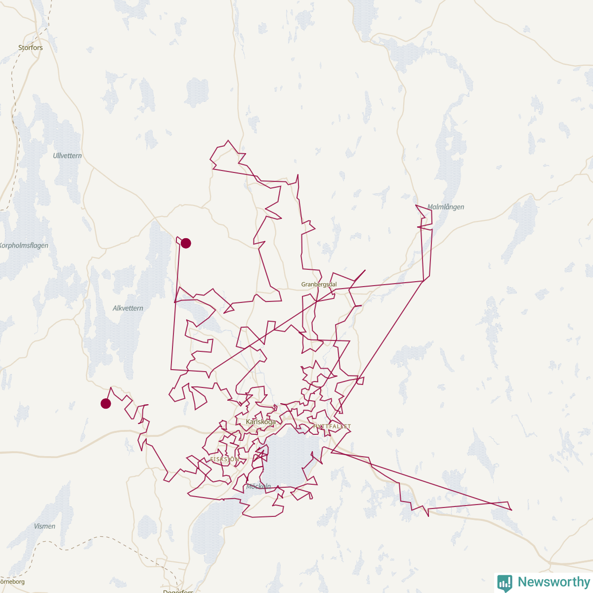 Karta över tomtens bästa resväg