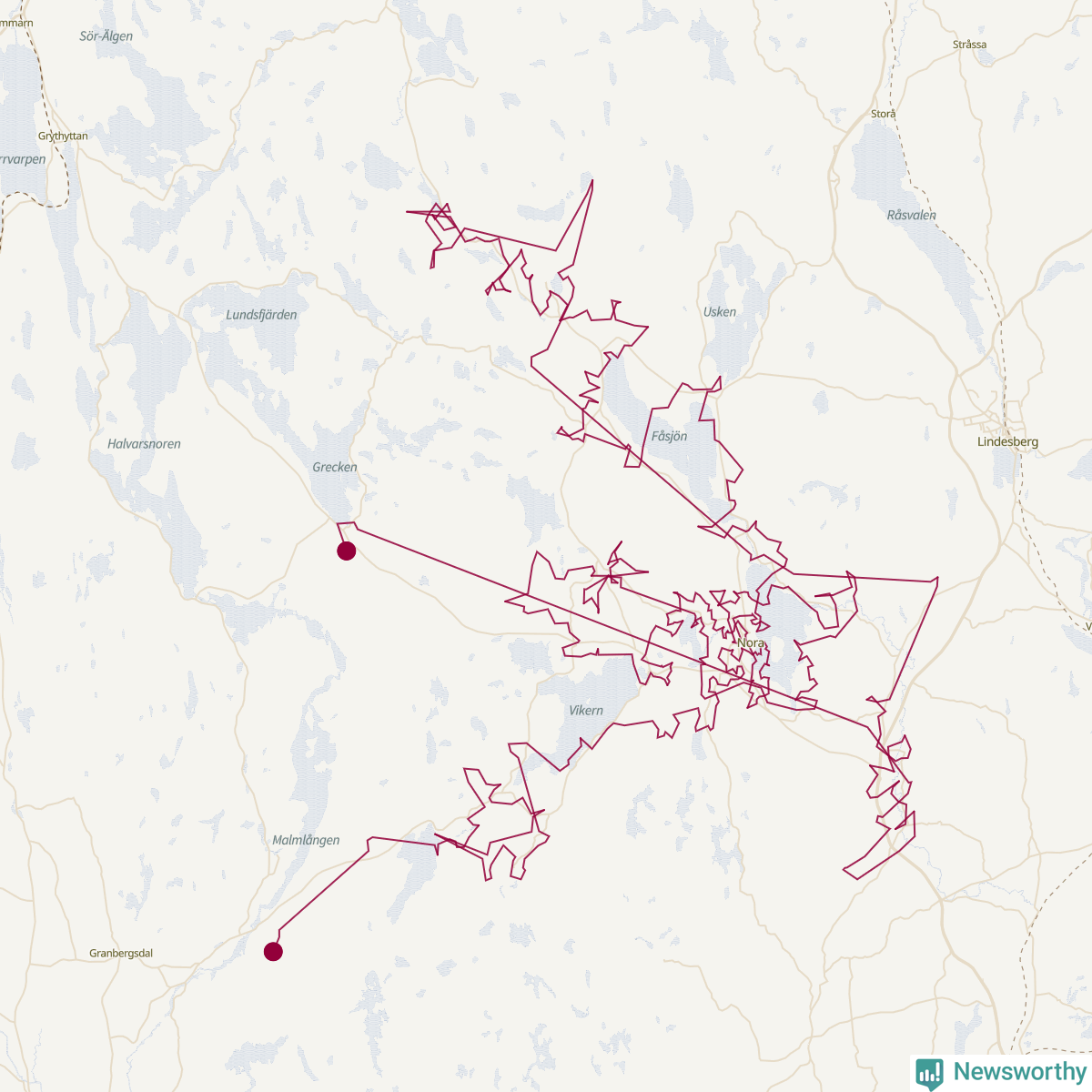 Karta över tomtens bästa resväg