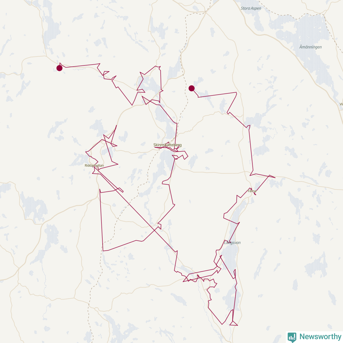 Karta över tomtens bästa resväg