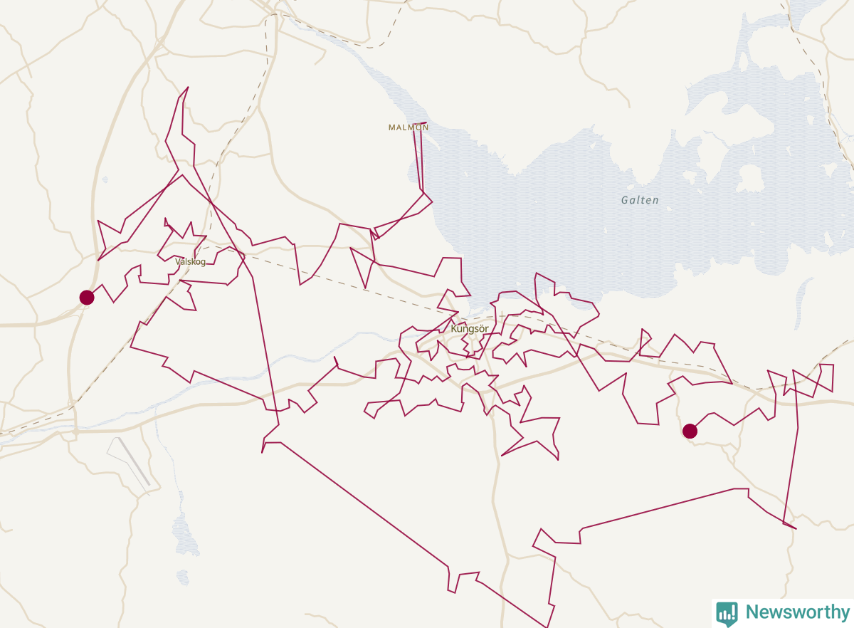 Karta över tomtens bästa resväg