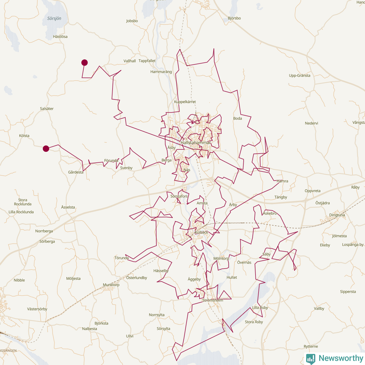 Karta över tomtens bästa resväg