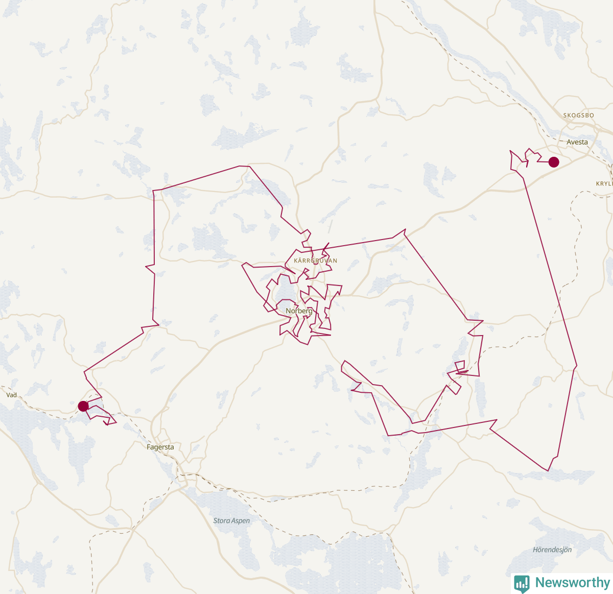 Karta över tomtens bästa resväg