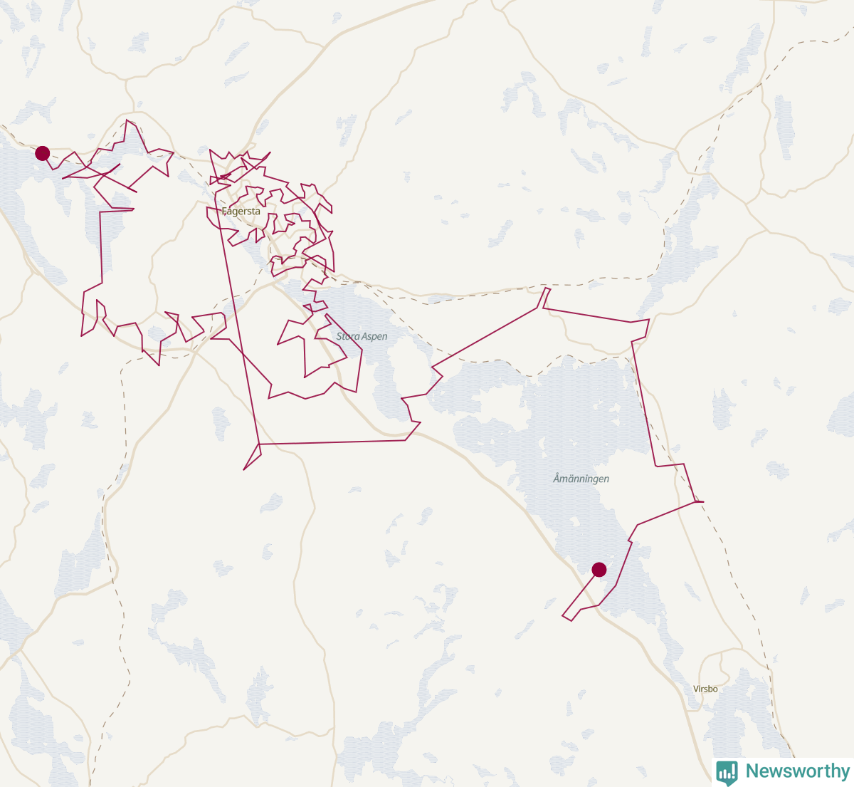 Karta över tomtens bästa resväg