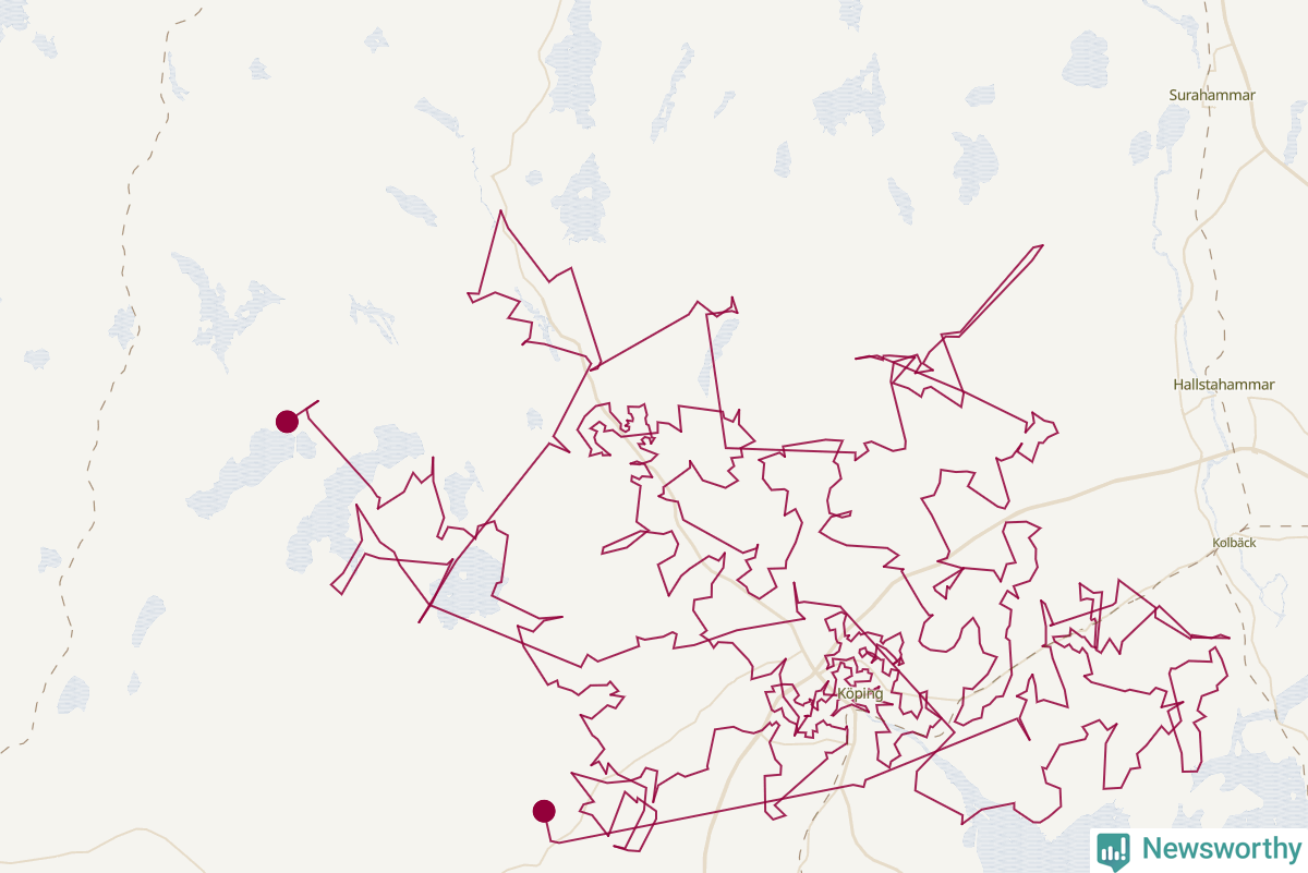 Karta över tomtens bästa resväg