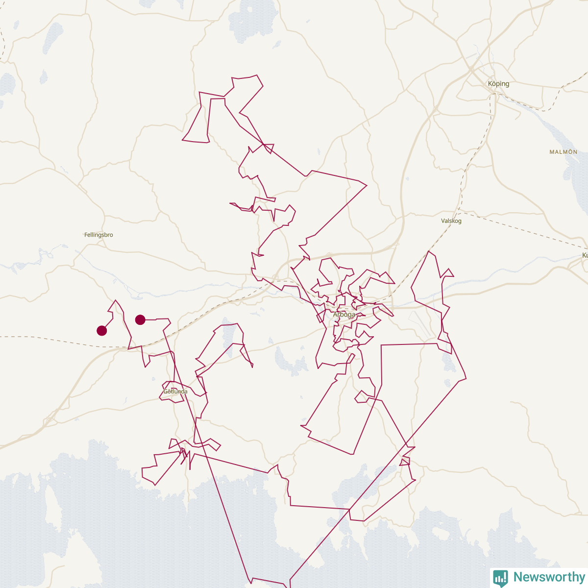 Karta över tomtens bästa resväg