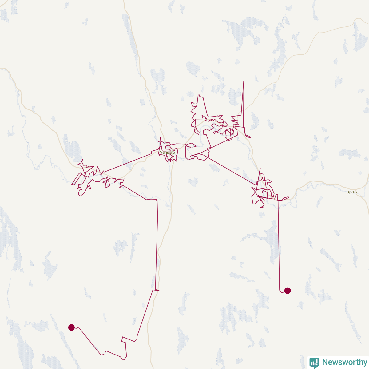 Karta över tomtens bästa resväg