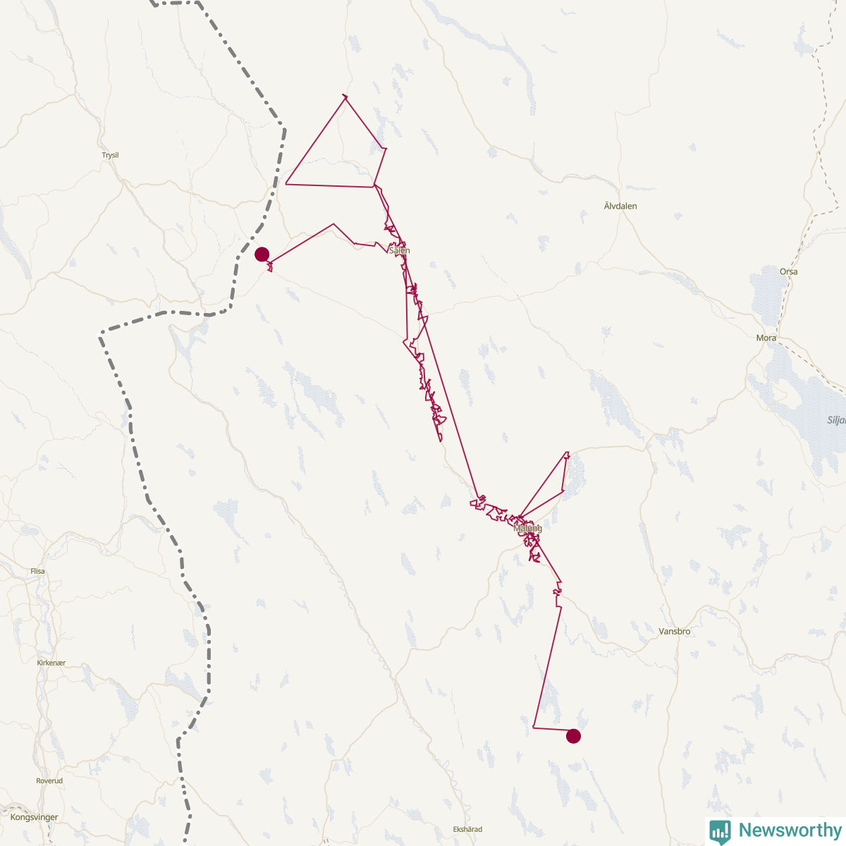 Karta över tomtens bästa resväg