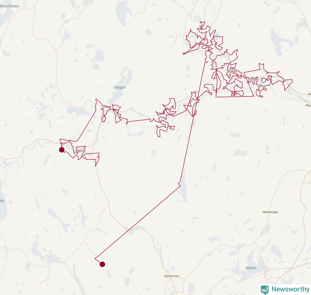 Karta över tomtens bästa resväg