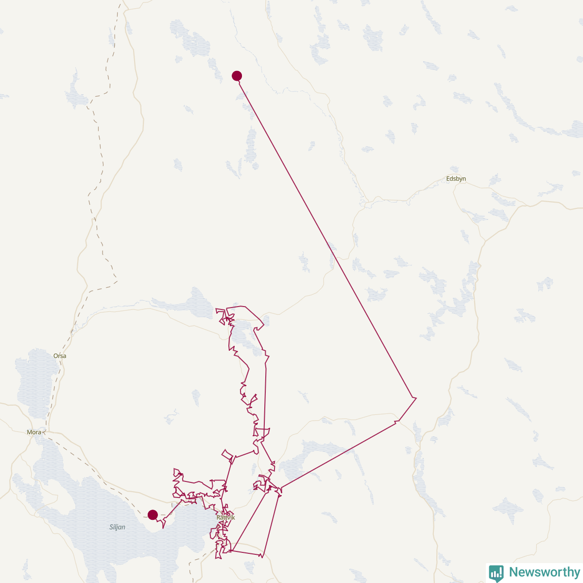 Karta över tomtens bästa resväg