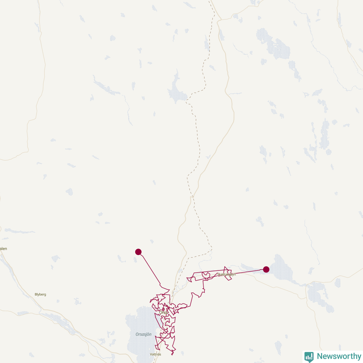 Karta över tomtens bästa resväg