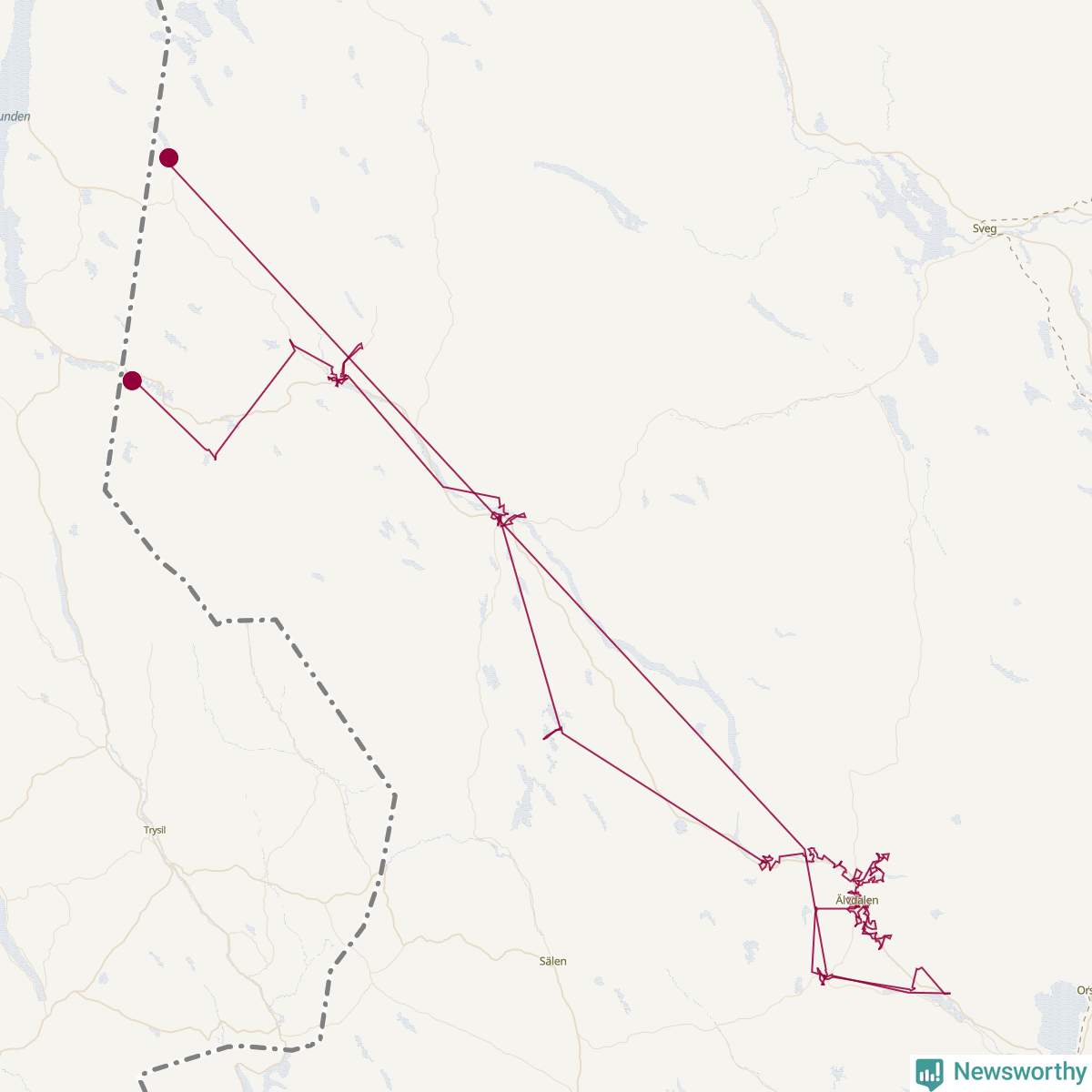 Karta över tomtens bästa resväg