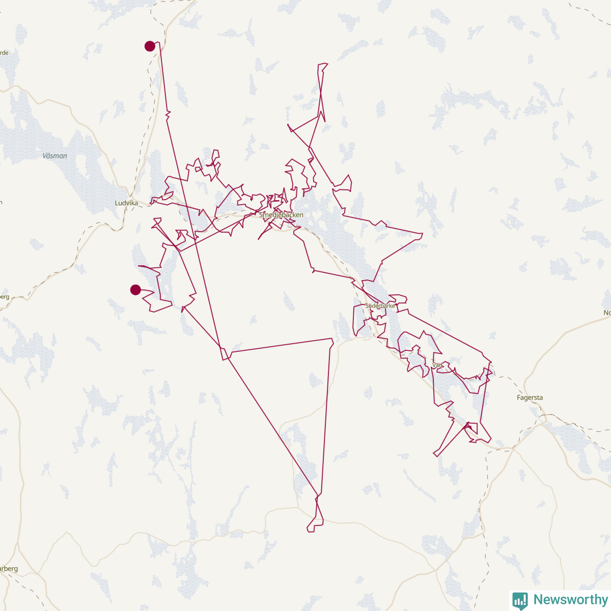 Karta över tomtens bästa resväg