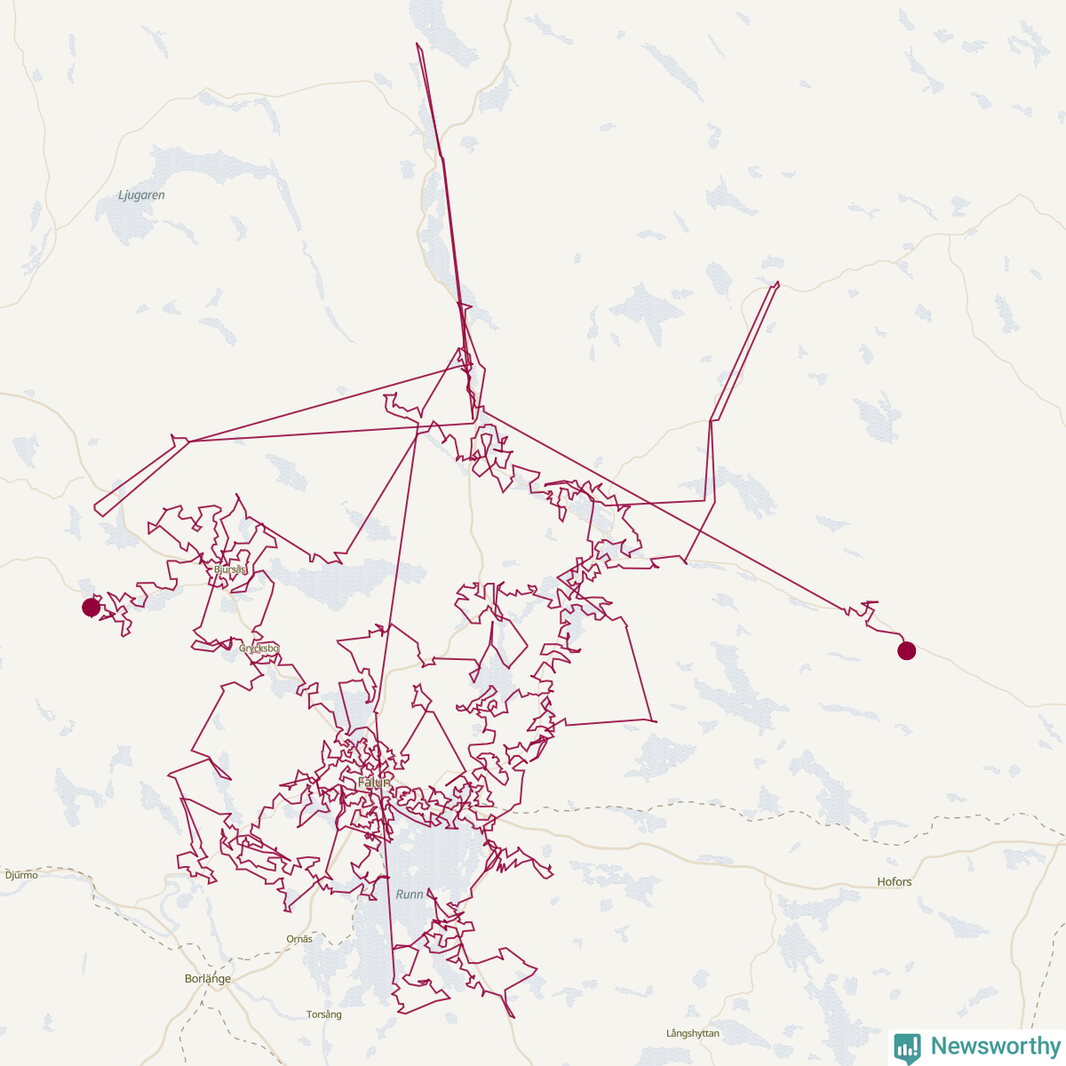 Karta över tomtens bästa resväg