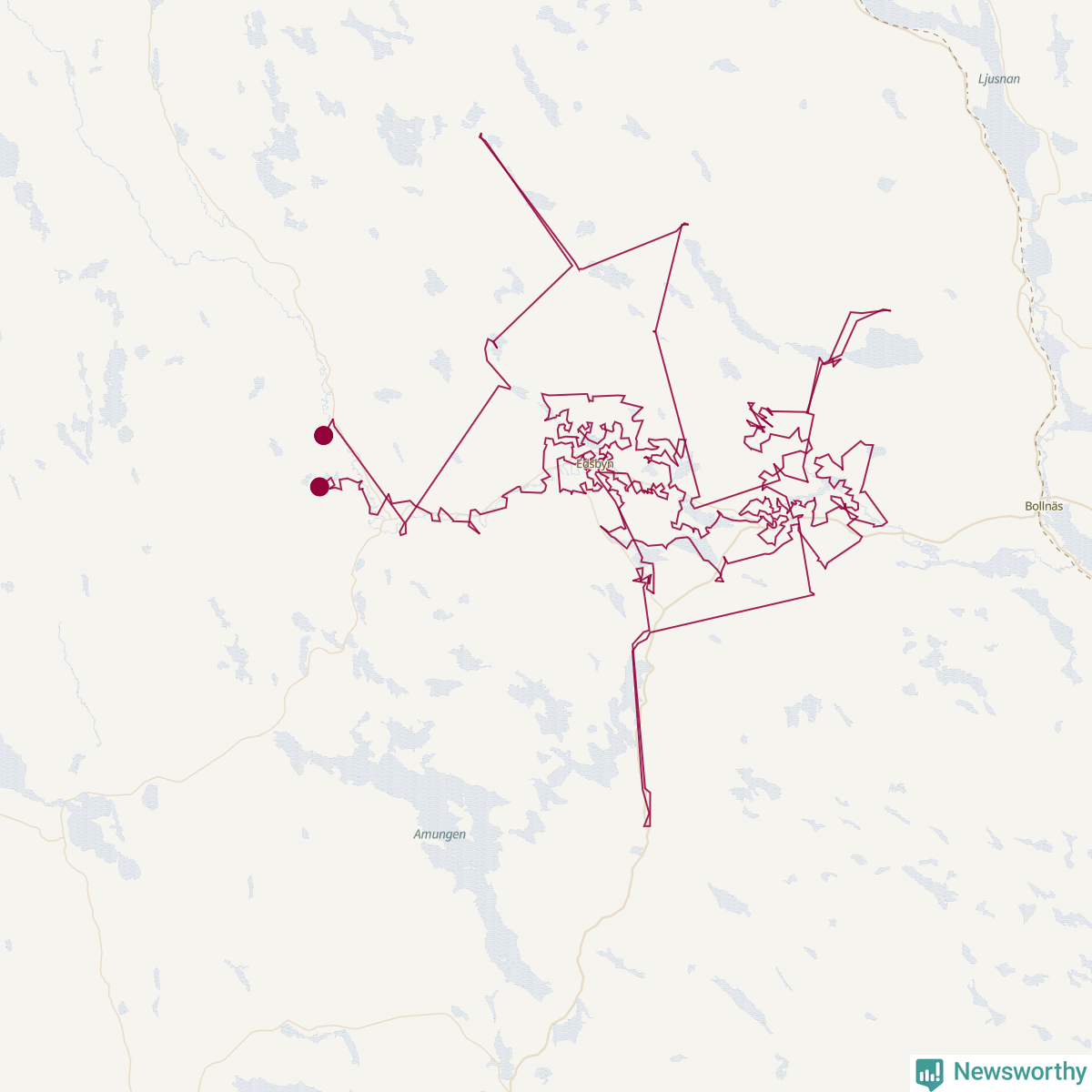 Karta över tomtens bästa resväg