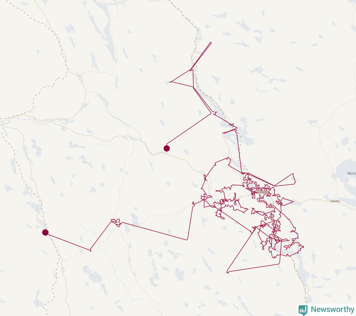 Karta över tomtens bästa resväg
