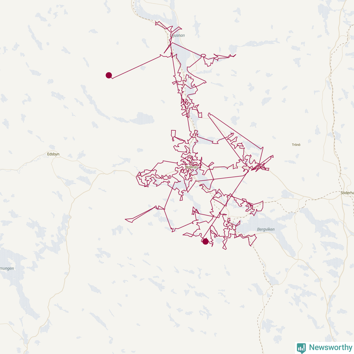 Karta över tomtens bästa resväg
