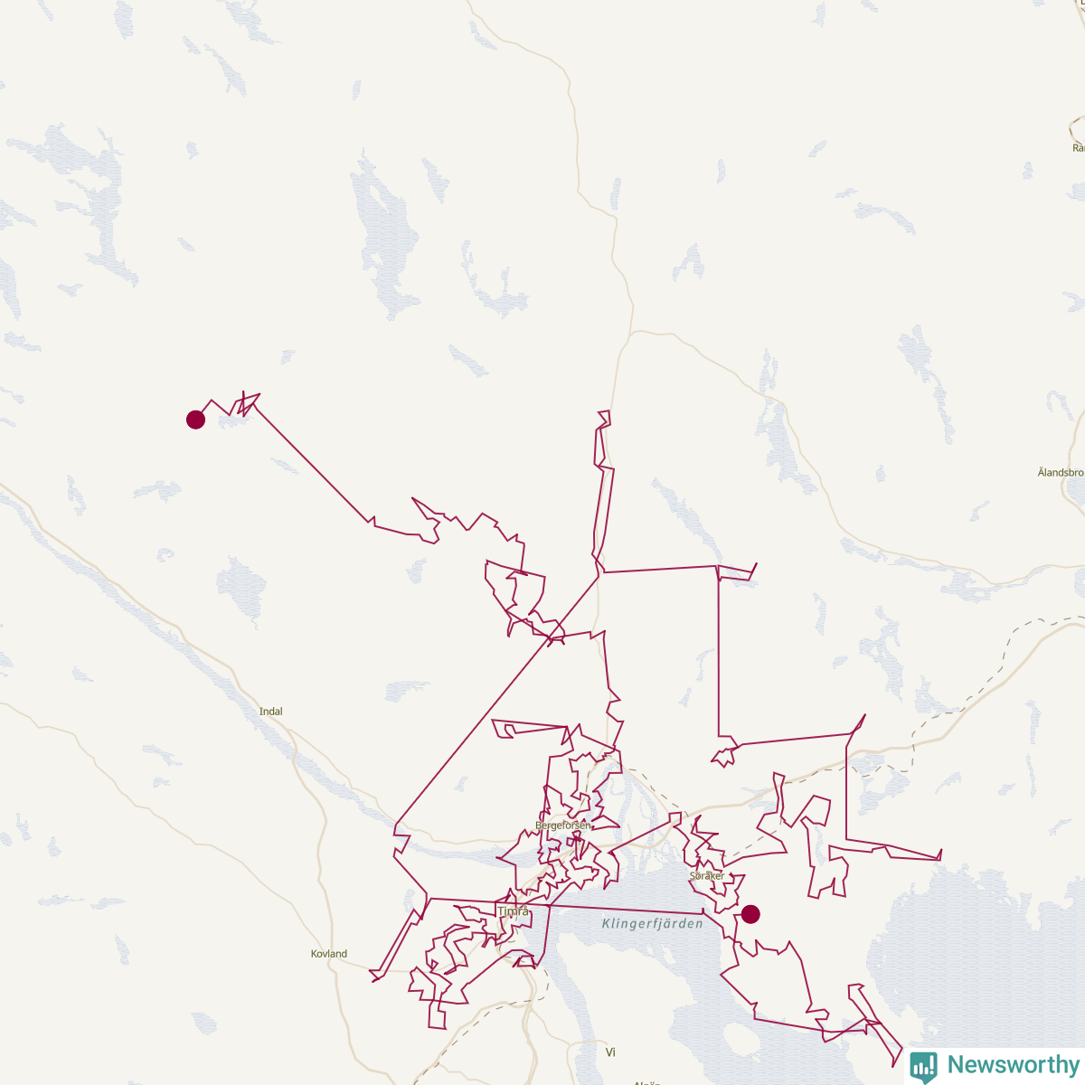 Karta över tomtens bästa resväg