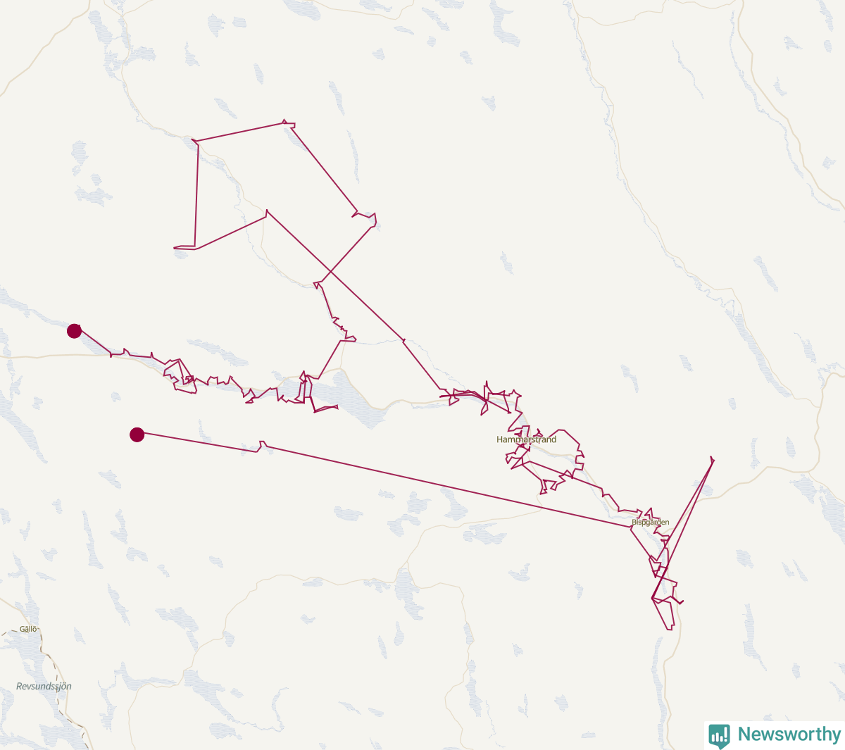 Karta över tomtens bästa resväg