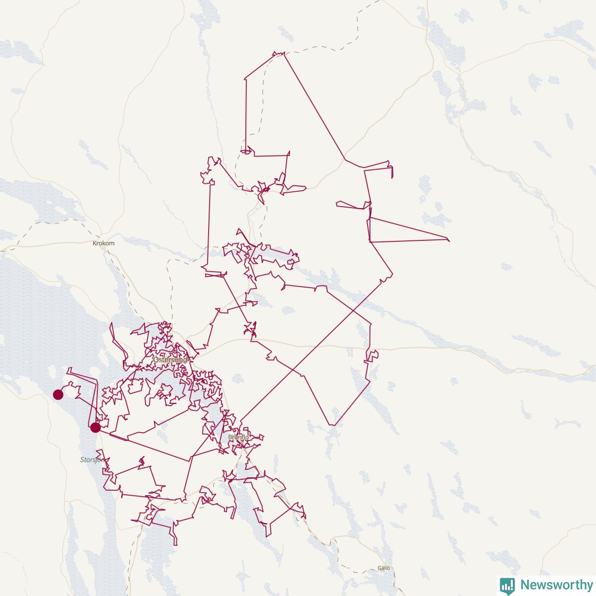 Karta över tomtens bästa resväg