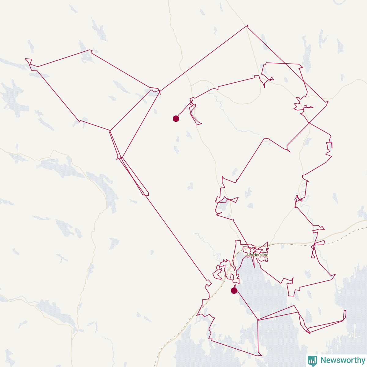 Karta över tomtens bästa resväg