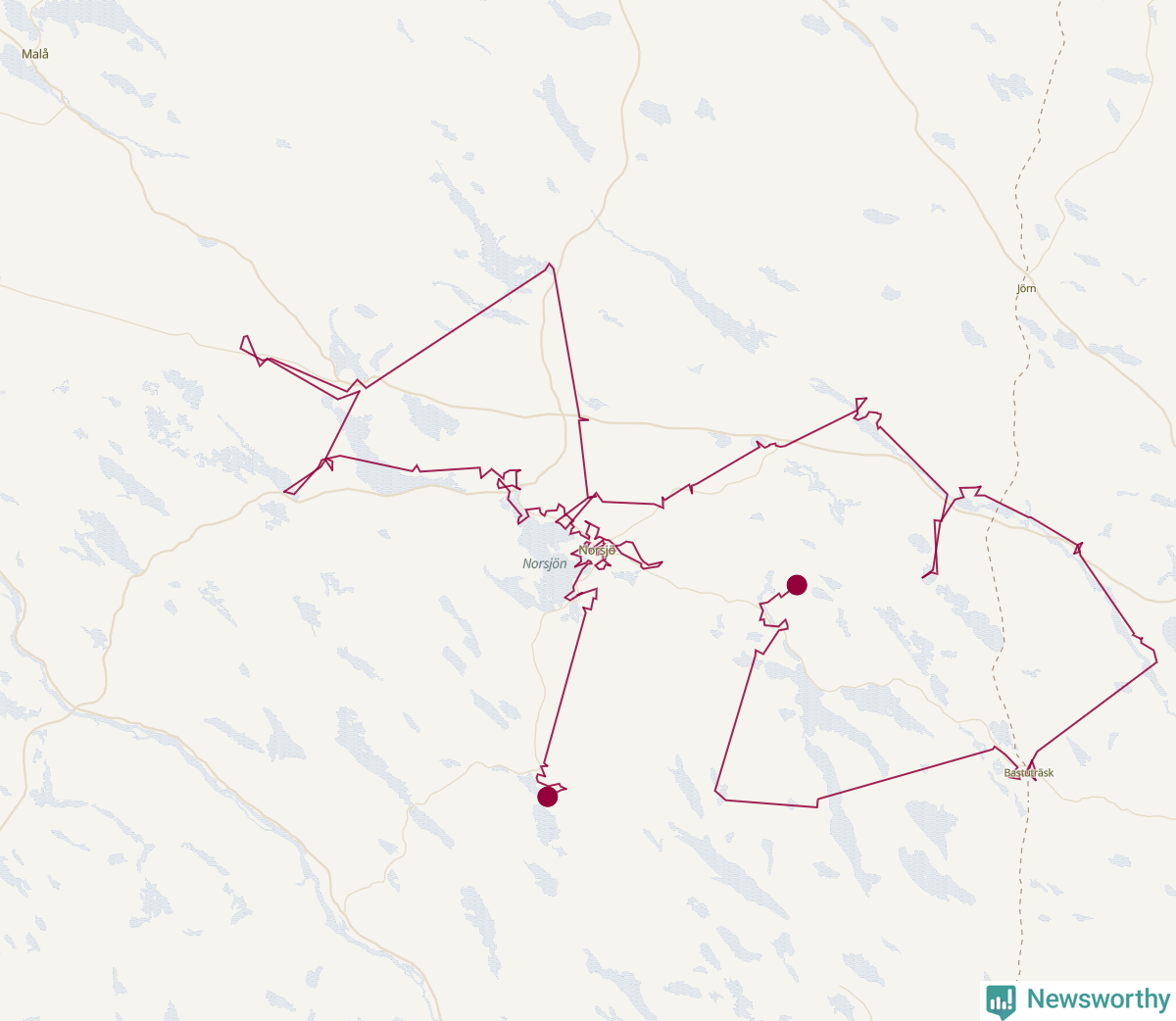 Karta över tomtens bästa resväg