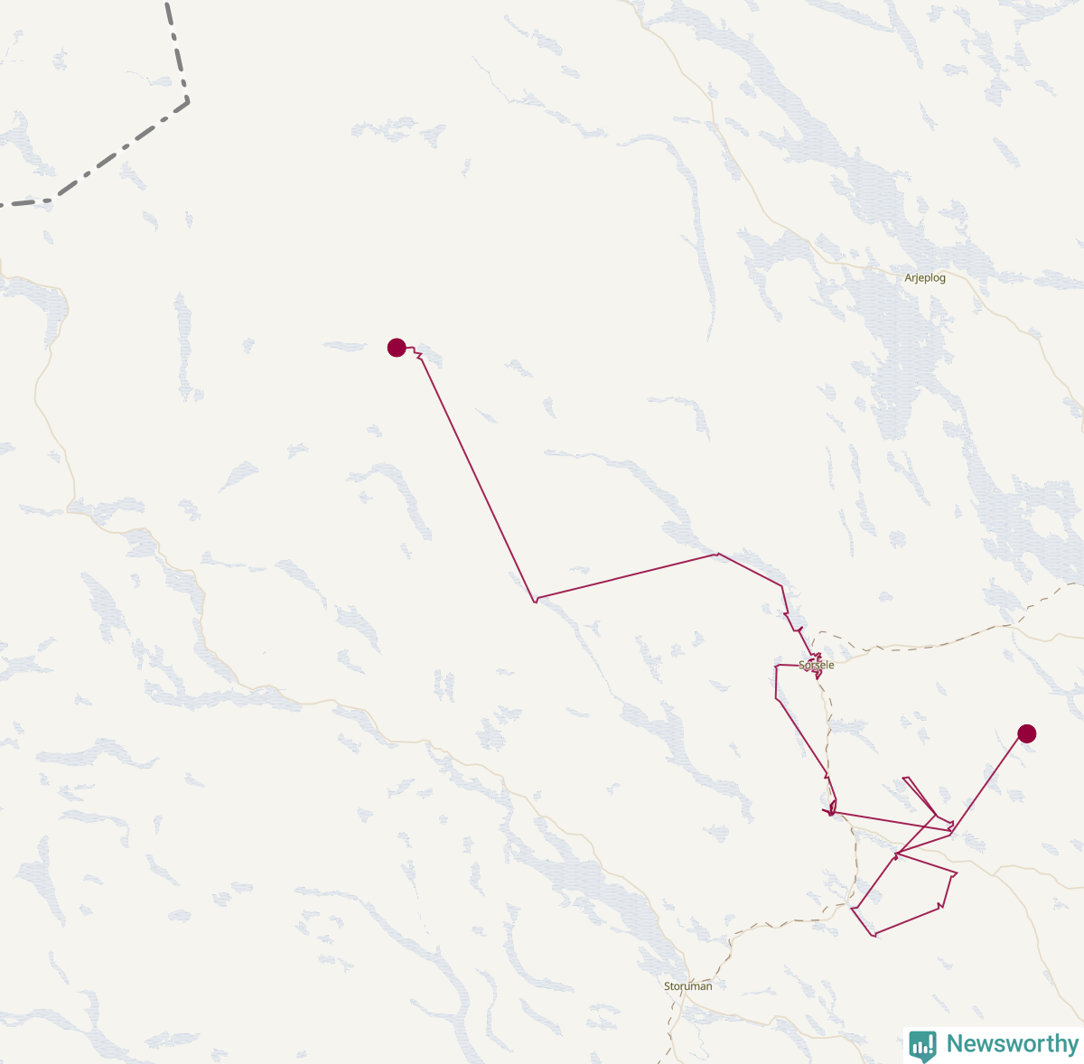 Karta över tomtens bästa resväg