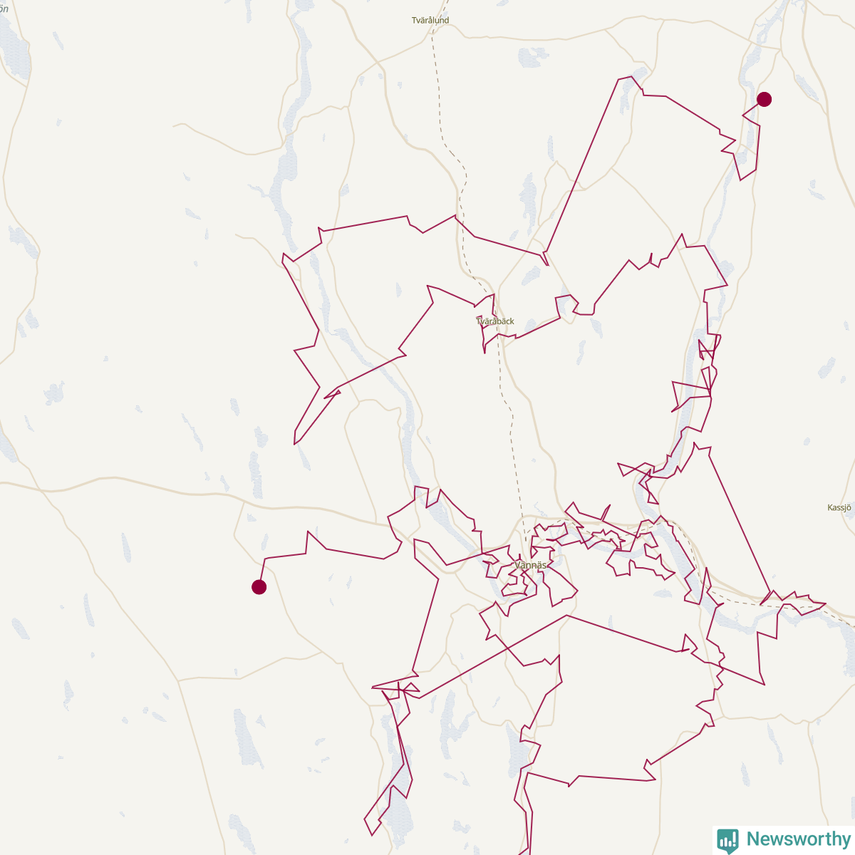 Karta över tomtens bästa resväg