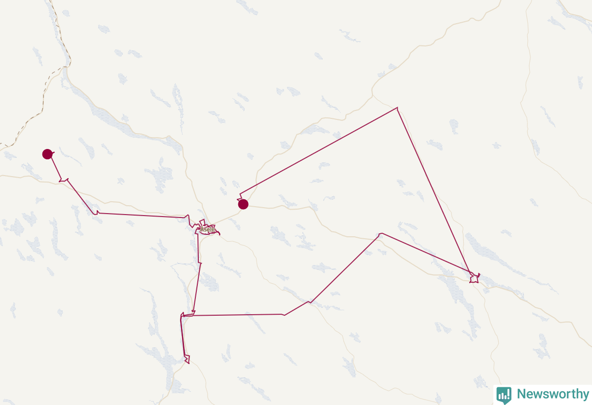 Karta över tomtens bästa resväg