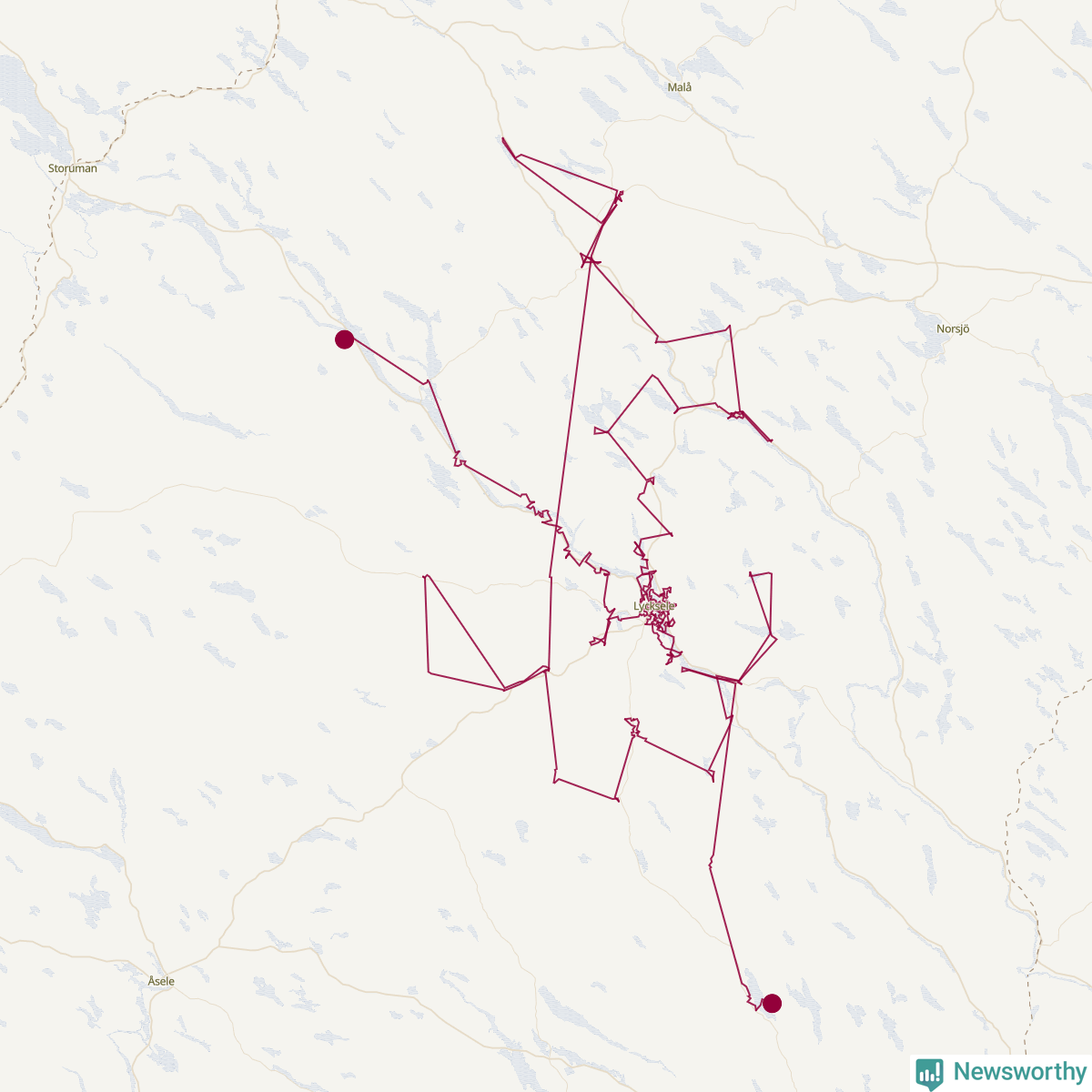 Karta över tomtens bästa resväg