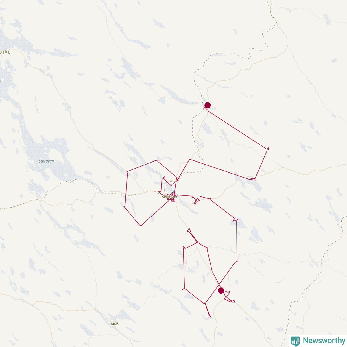 Karta över tomtens bästa resväg