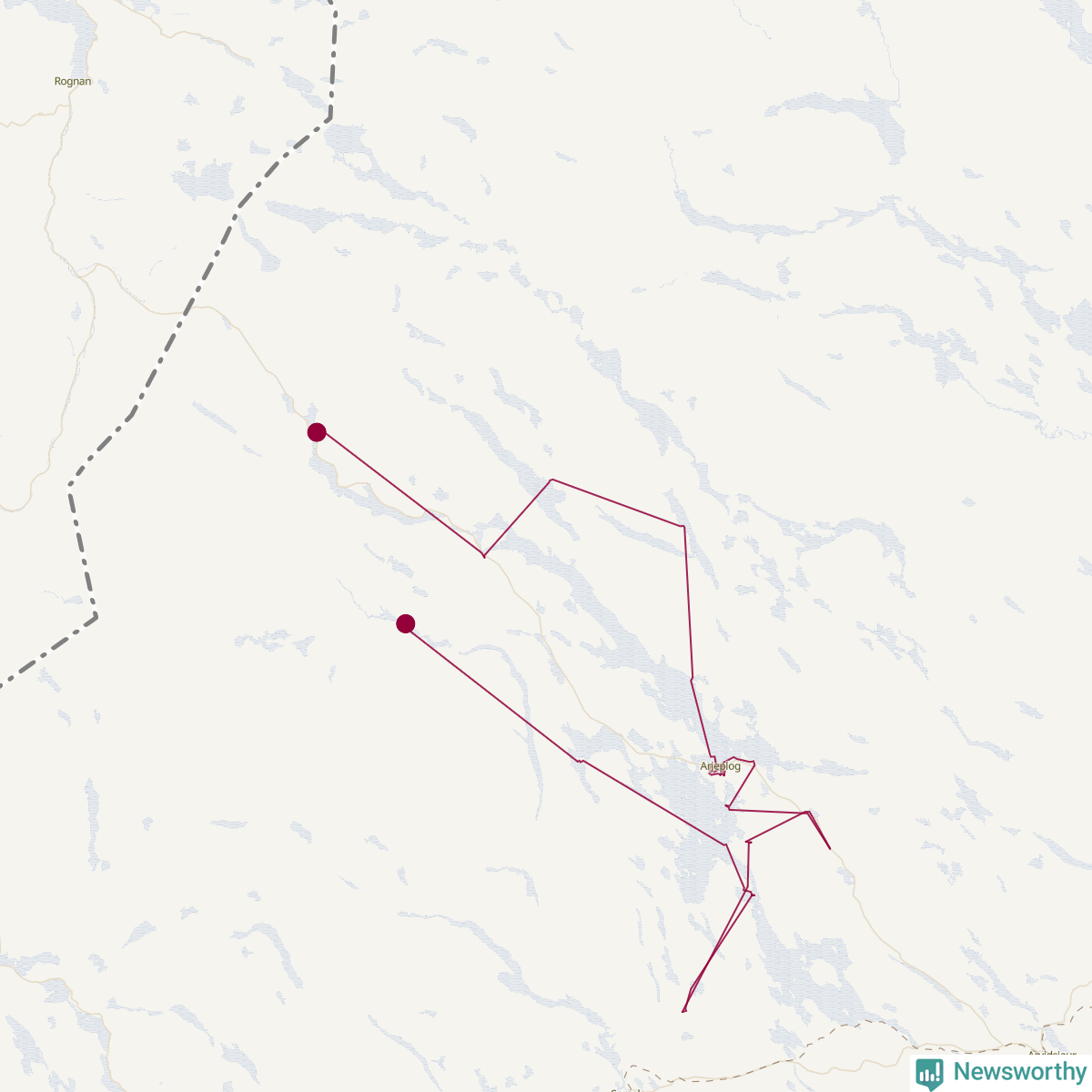 Karta över tomtens bästa resväg