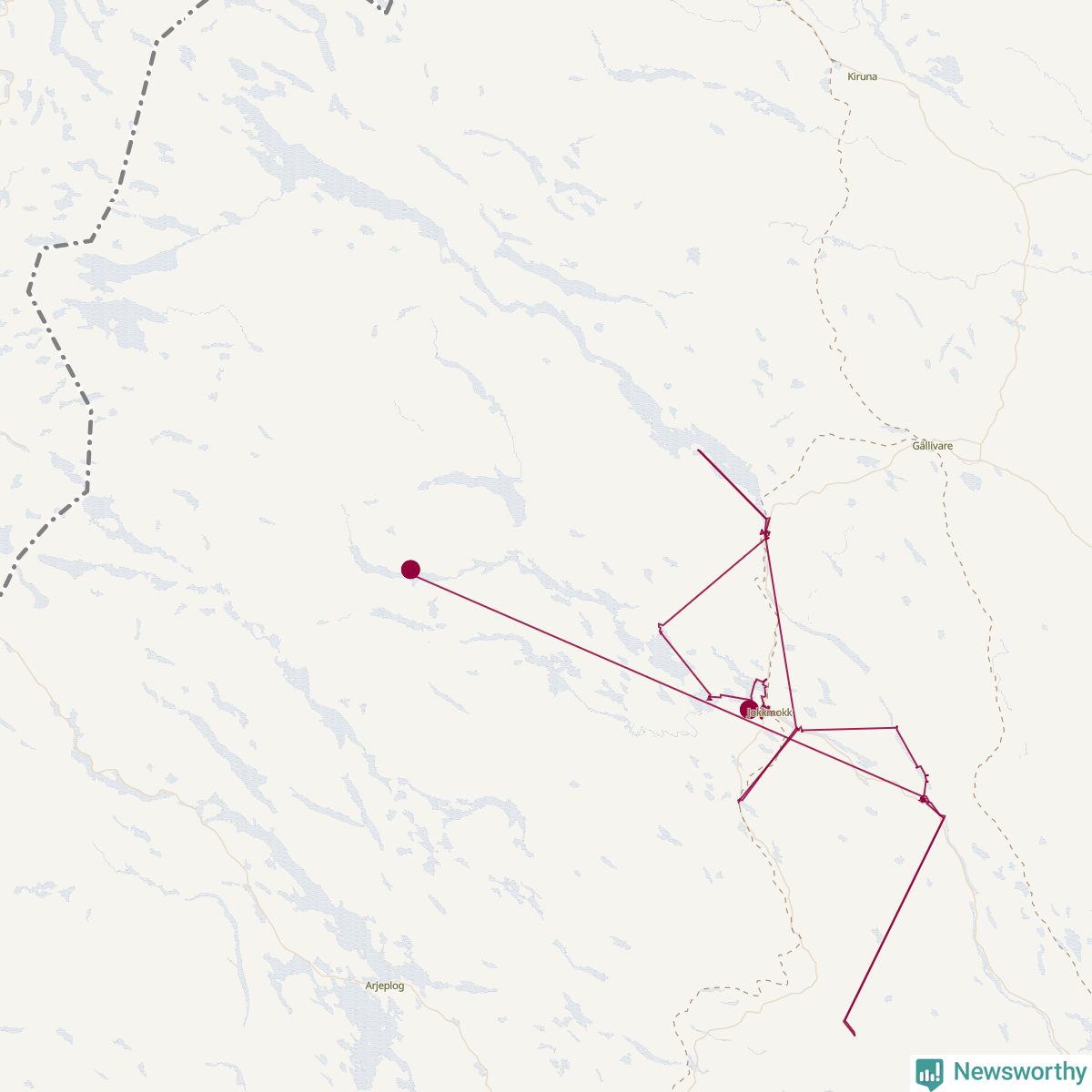 Karta över tomtens bästa resväg