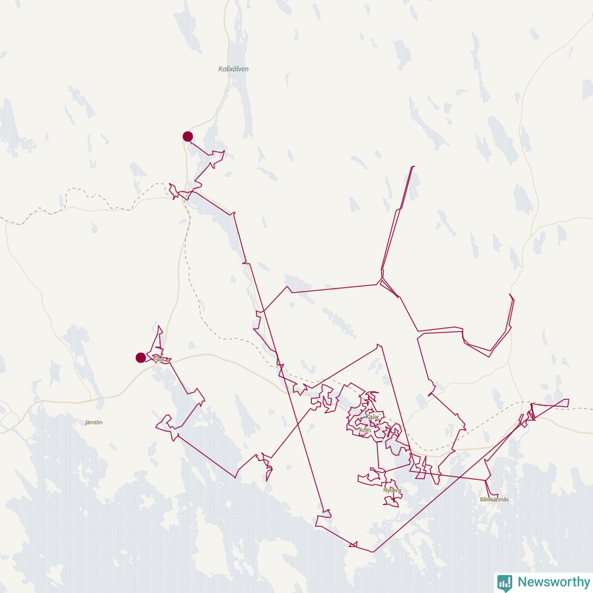 Karta över tomtens bästa resväg