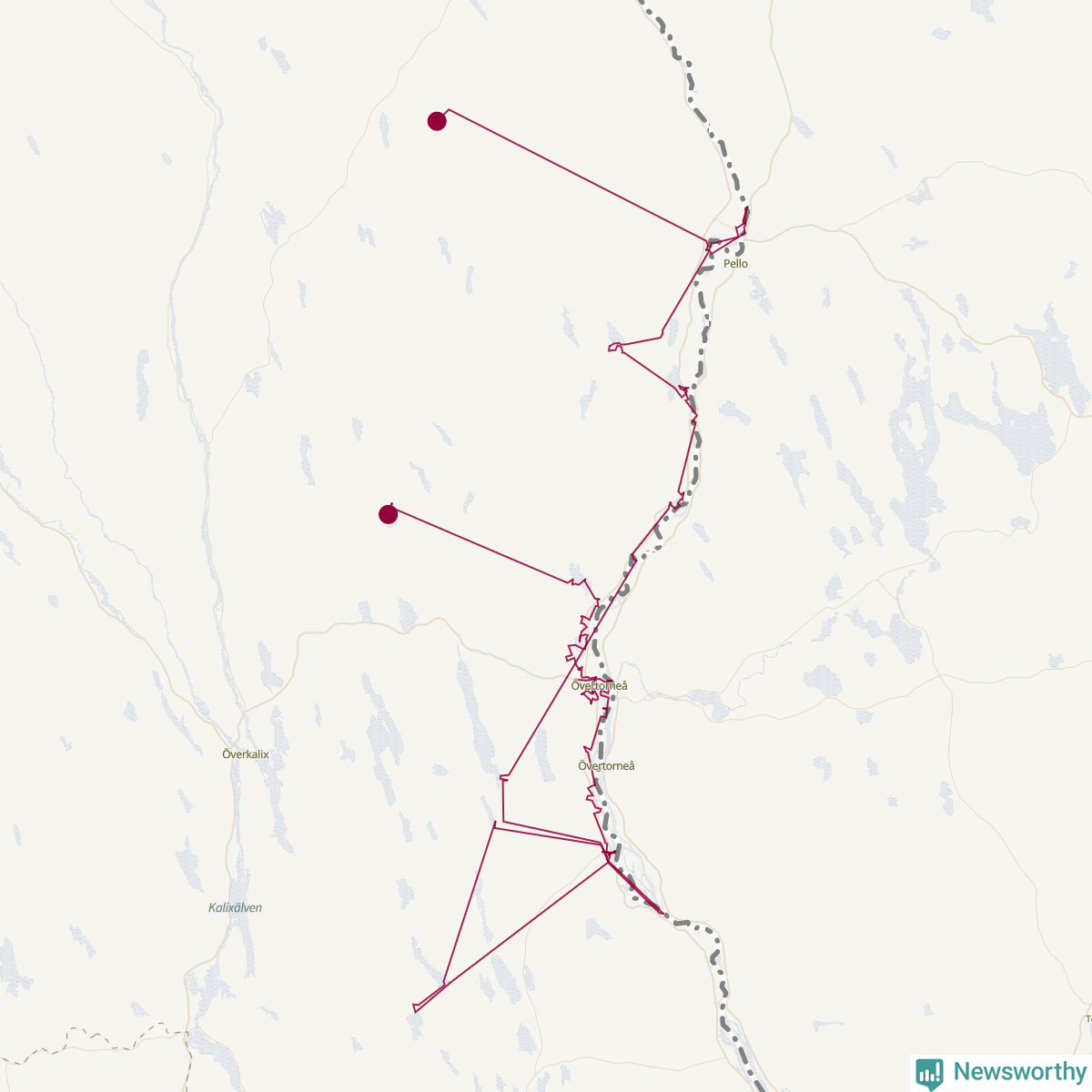 Karta över tomtens bästa resväg