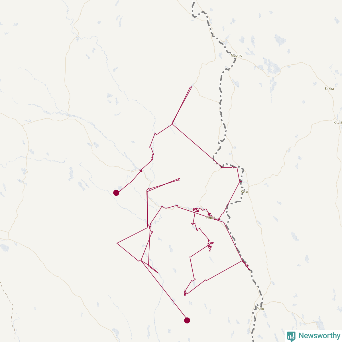 Karta över tomtens bästa resväg