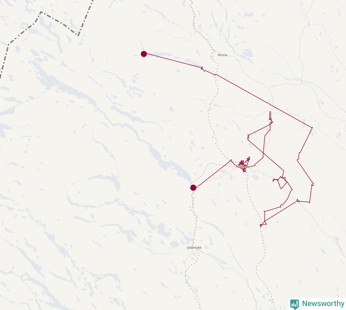 Karta över tomtens bästa resväg