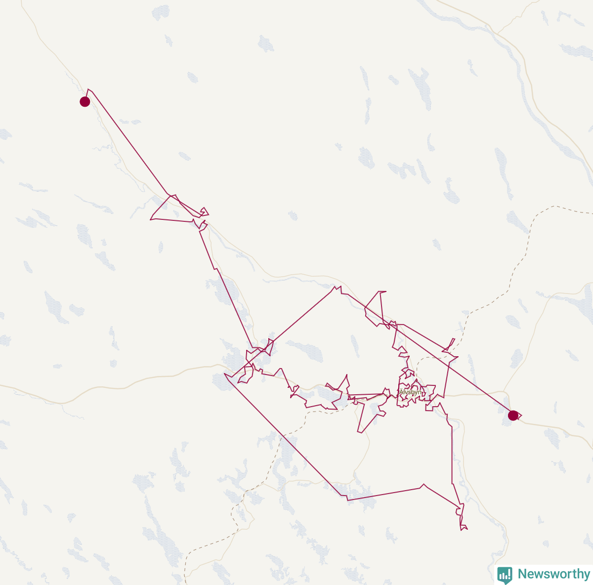 Karta över tomtens bästa resväg